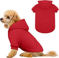 Dog Sweaters for Small Dogs,Dog Hoodies,Warm Fleece Sweatshirt with Hood & Pocket,Leash Hole,Cozy Cold Weather Puppy Clothes Pet Sweater for Small Dogs(Red,S)