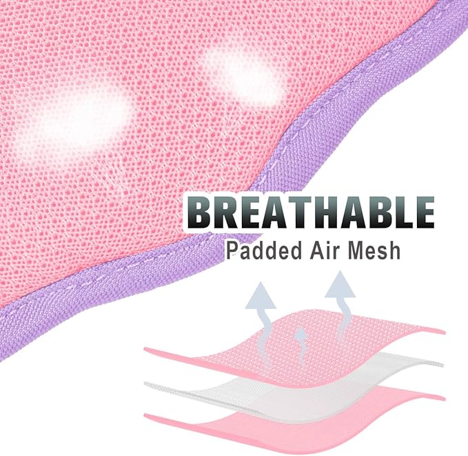 BARKBAY No Pull Dog Harness Large Reflective Dog Harness with Front Clip and Easy Control Handle for Walking Training Running with ID tag Pocket(Baby Pink & Violet Purple,XS)