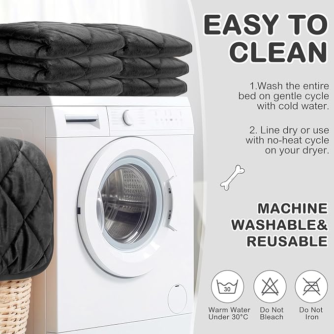 8 Pack Self Heating Cat Mat Self Warming Cat Bed 20"x16" Extra Warm Thermal Pet Bed Mat Reflects Body Heat Washable Dog Crate Pad for Indoor Outdoor Pets(Black)