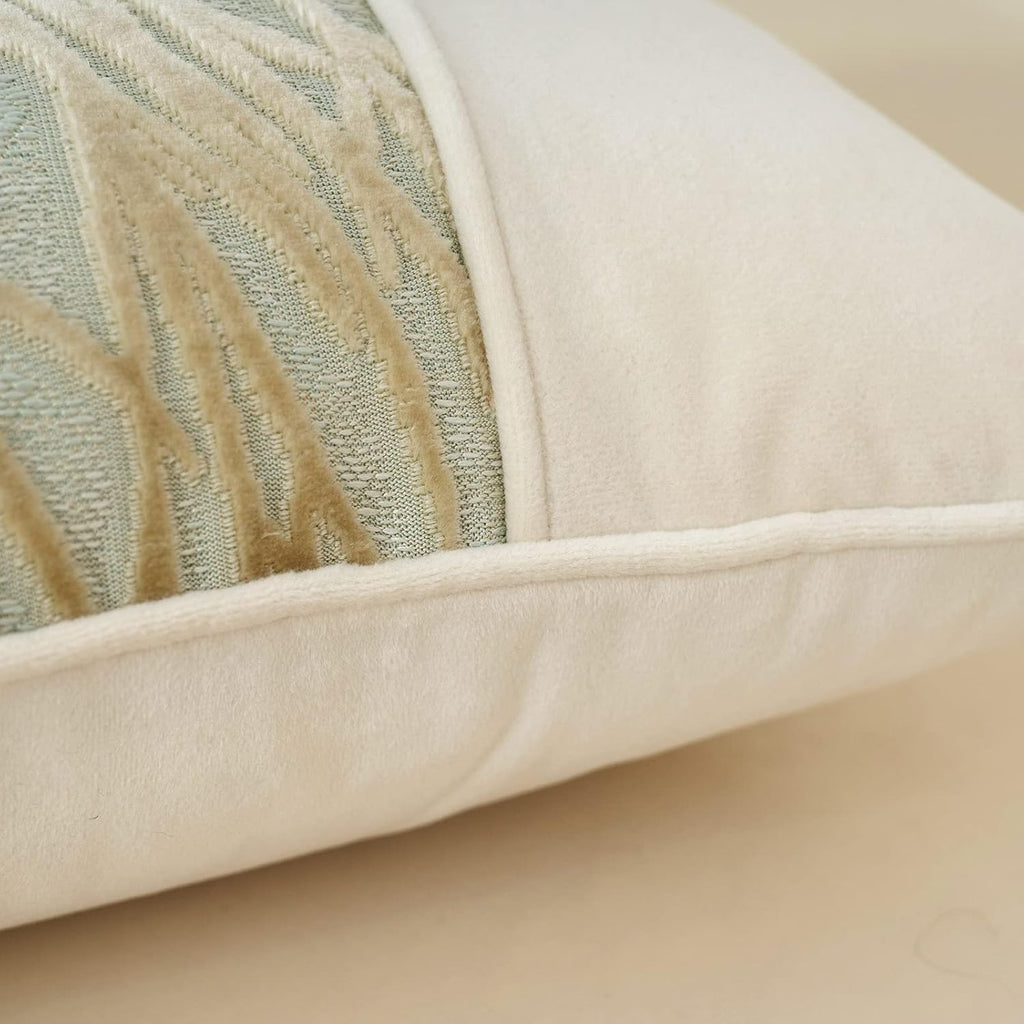 Yangest Beige Twigs Throw Pillow Cover Velvet Branches Velvet Cushion Case Neutral Pillowcase for Sofa Couch Bedroom Living Room Home Decor,20x20 Inch