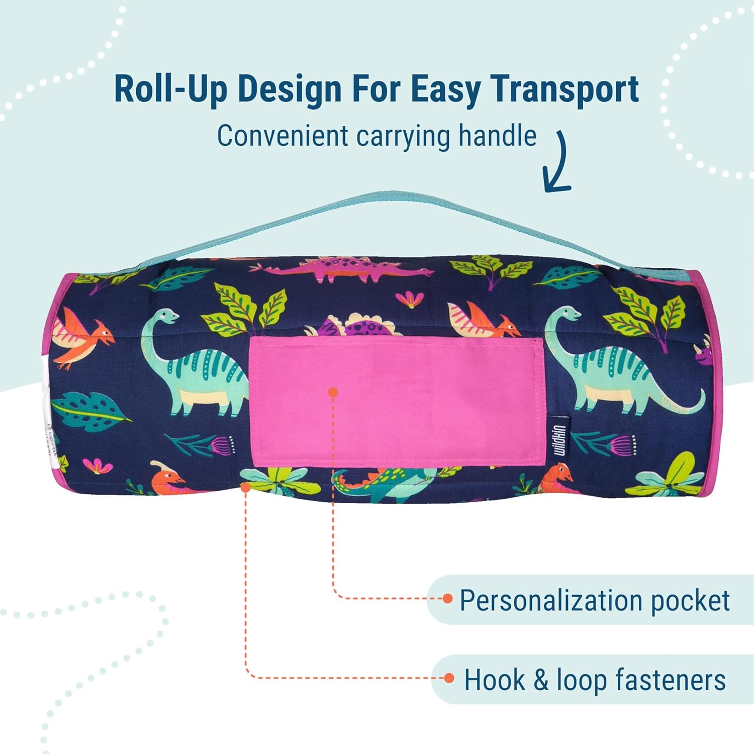 Wildkin 43-inch Kids Nap Mat – Soft Microfiber Toddler Sleeping Mat with Pillow