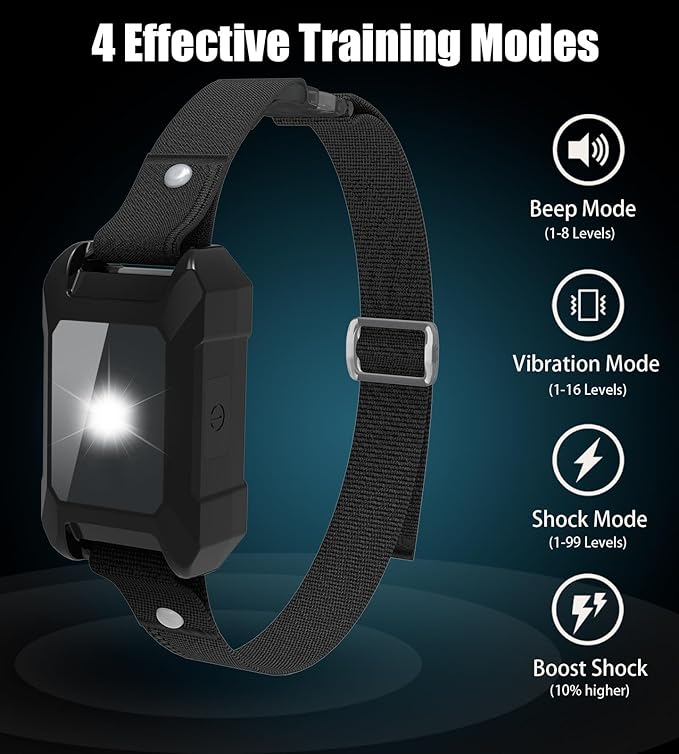 Shock Collar for Dogs with Remote 3600Ft - Training Collar for Barking Control, 4 Modes(Beep/Vibe/Static), IPX7 Waterproof for Swimming, 30-Day Rechargeable Battery, Adjustable for Small to XL Dogs