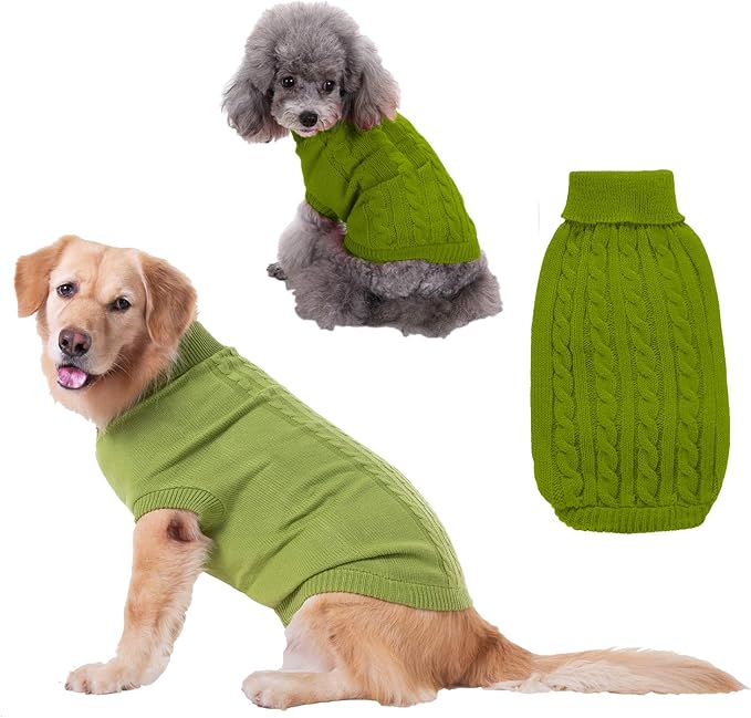 Warm Classic Turtleneck Pet Sweater - Cute Winter Dog & Cat Sweater for Small, Medium & Large Dogs - Christmas Sweaters for Girls & Boys
