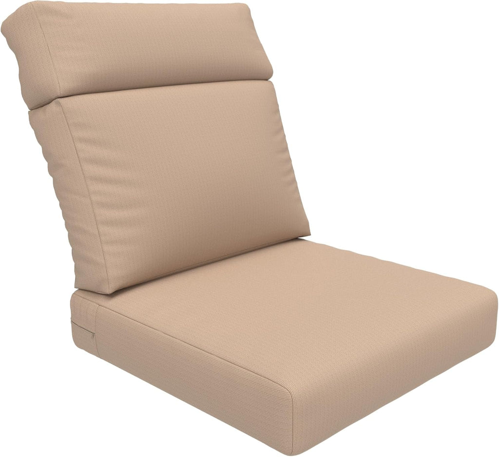 Covers & All CoverRite Rectangle High Back Chair Cushion, 600 Denier, Foam Seat and Poly Fill Back Outdoor High Back Chair Cushions, Water, UV and Fade Resistant for Patio High Back Chair Cushions