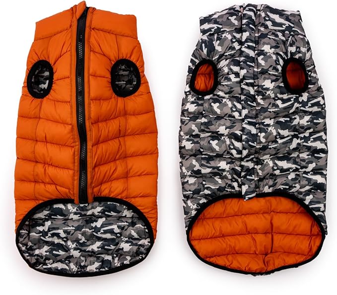 Winchester Pet Premium Reversible Dog Puffer Vest, Black, Small