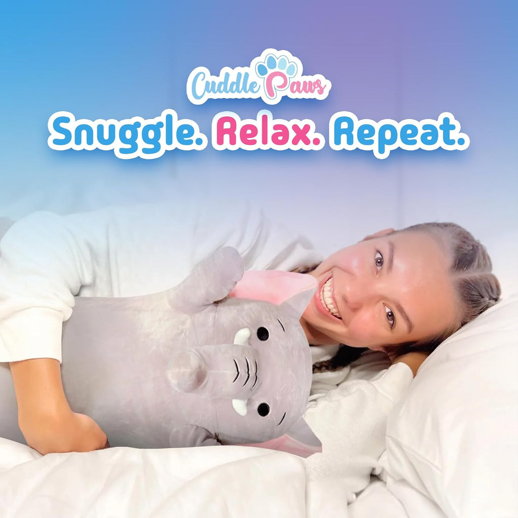 Elephant Plush Body Pillow for Kids | Long Stuffed Animal Cuddle Pillow | Soft Hugging Toy | Plushie Gift for Girls & Boys | Long Plush Body Pillow for Sleep & Comfort | Medium, 35 Inches