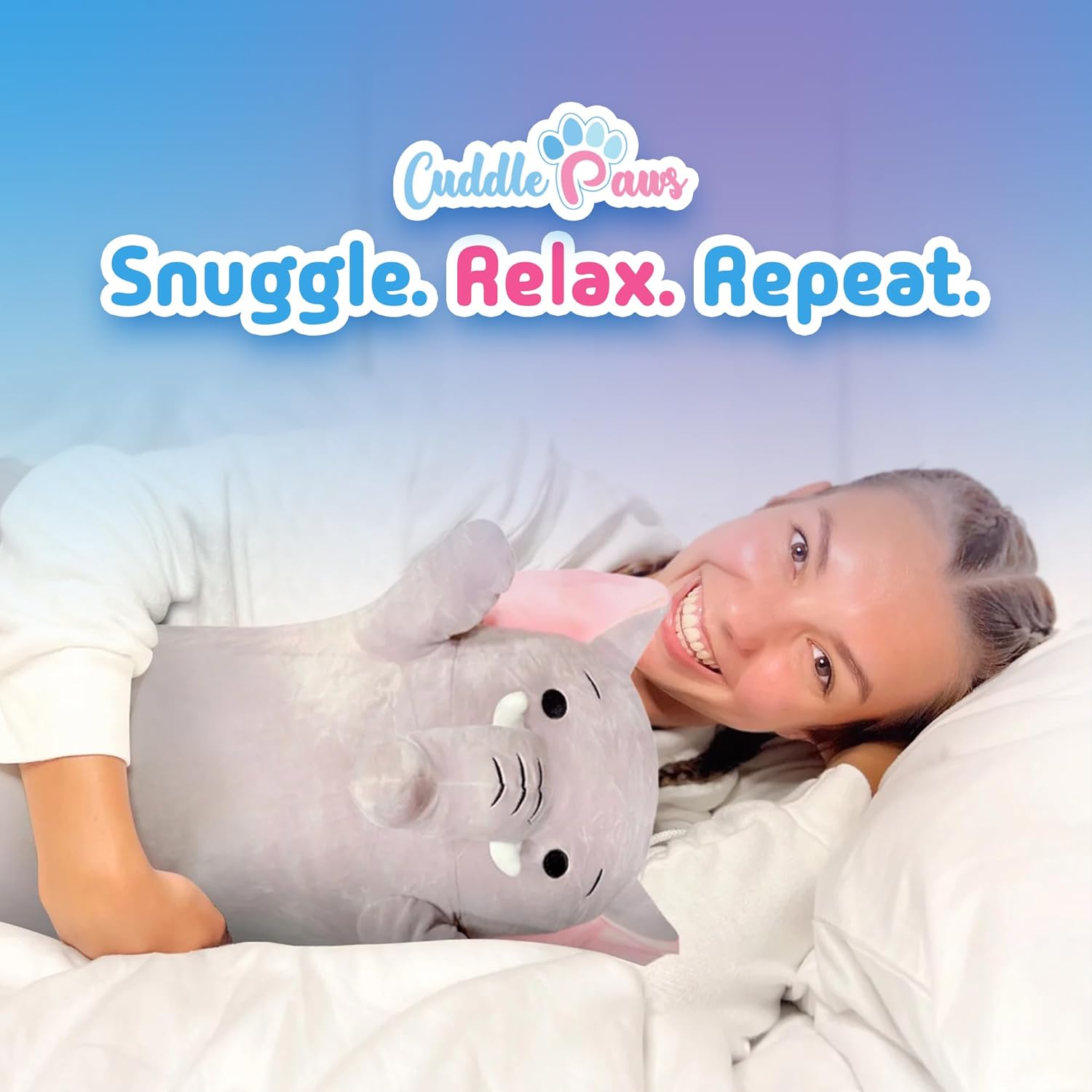 Elephant Plush Body Pillow, 23 inches, Stuffed Animal Toy for Kids & Toddlers