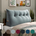 Wedge Headboard Pillow Dorm Room Reading Pillow Back Support for Sitting Up in Bed Bolster Lumbar Cushion Body Positioning Bedrest Velvet 54in Light Gray Full