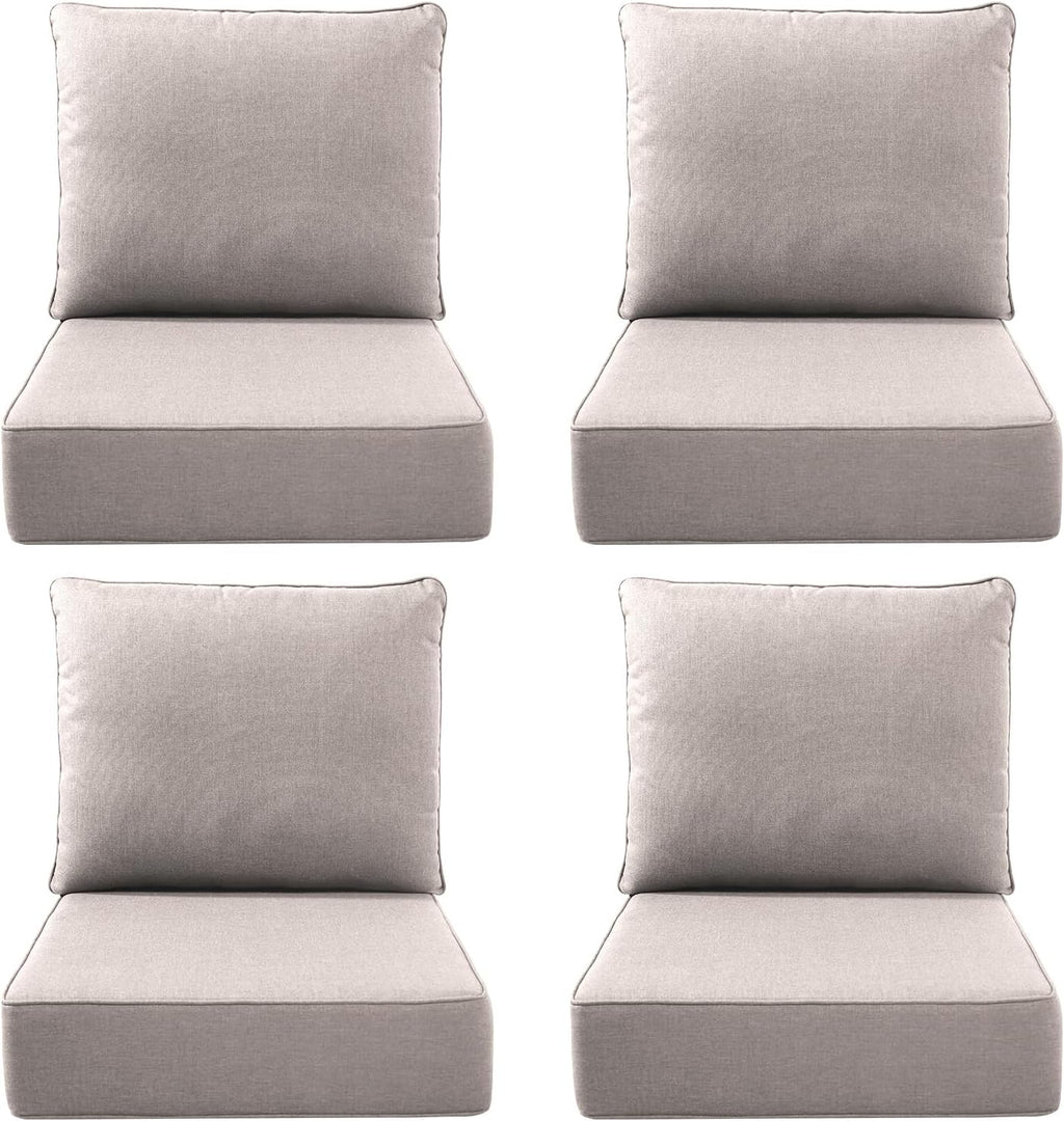 Luxury Outdoor Seat Cushion Set-22 x 24 x 6 Inch Outdoor Chair Cushions with Water Resistant & Removable Cover Outdoor Cushions for Patio Furniture Chair Sofa Couch
