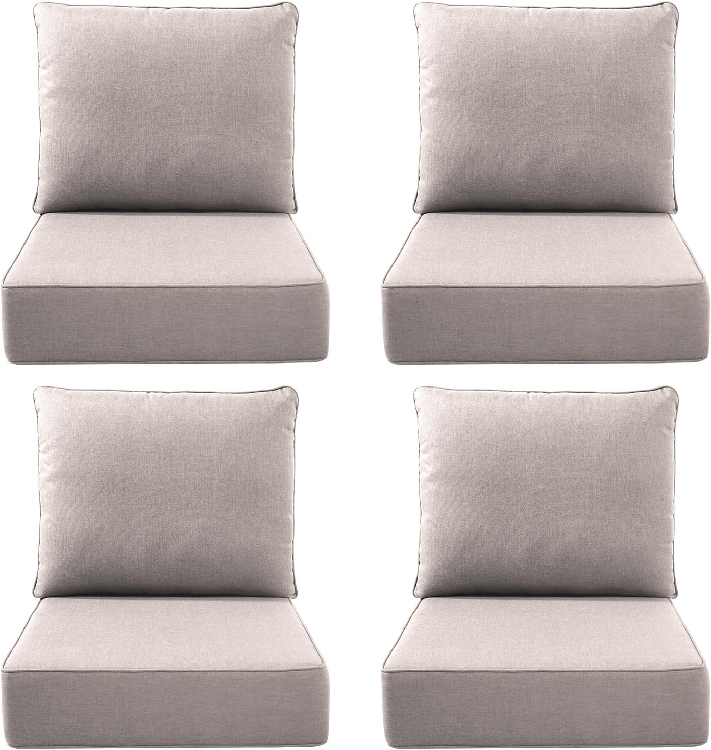 Luxury Outdoor Seat Cushion Set-22 x 24 x 6 Inch Outdoor Chair Cushions with Water Resistant & Removable Cover Outdoor Cushions for Patio Furniture Chair Sofa Couch