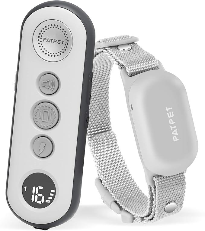 PATPET Dog Training Collar with Remote - Electric Dog Shock Collar for Small Medium Large Dogs - 3 Adjustable Safe Modes, Rechargeable Waterproof E Collar for Dogs (8-120 lbs)