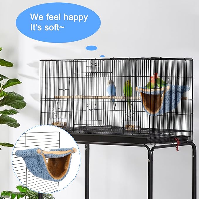 BWOGUE Winter Warm Bird Nest Bed Hanging Hammock Snuggle Hut Parrot House Tent Toy Bird Cage Perch for Parakeet Budgies Cockatiels Lovebird Cockatoo Finch Hamster Chinchilla Guinea Pig