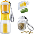 Dog Water Bottle with Food Container & Poop Bag Holder, Travel Water Bowl, Portable Pet Dispenser, Dog Gifts Stuff Accessories Items, Puppy Essentials for Yorkie Chihuahua Walking Hiking