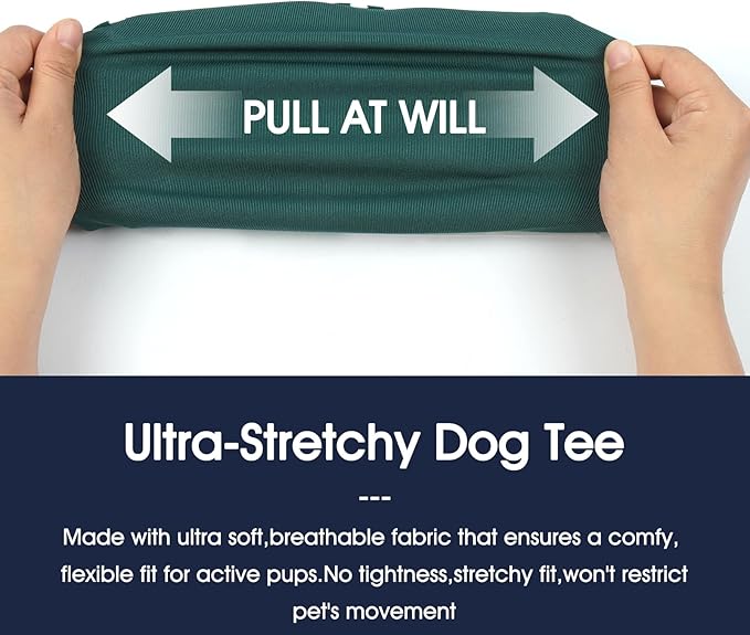 IECOii 2 Pack Dog T-Shirt for Small Dogs | Breathable Stretch Fit for Summer, UV Sun Protection for Chihuahua & Cats,Khaki+Green,M