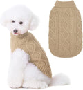 BINGPET Thermal Knitted Dog Sweater for Small Medium Large Dogs,Winter Dog Cat Coat Warm Sweartershirts Outfits,Classic Cable Knit Turtleneck Pullover Dog Jumper Coat Warm Sweartershirts