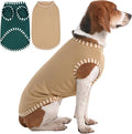 IECOii 2 Pack Summer Dog Shirt | Stretchy Fade-Resistant Fabric, Machine Washable Convenient,Home & Outdoor Clothes Fit for Medium Breeds, Khaki+Green, XL