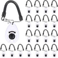 Frienda 18 Pieces Dog Training Clicker, Pet Behavioral Training Clickers with Wrist Strap for Dogs Cats Puppy Birds Horses (White)