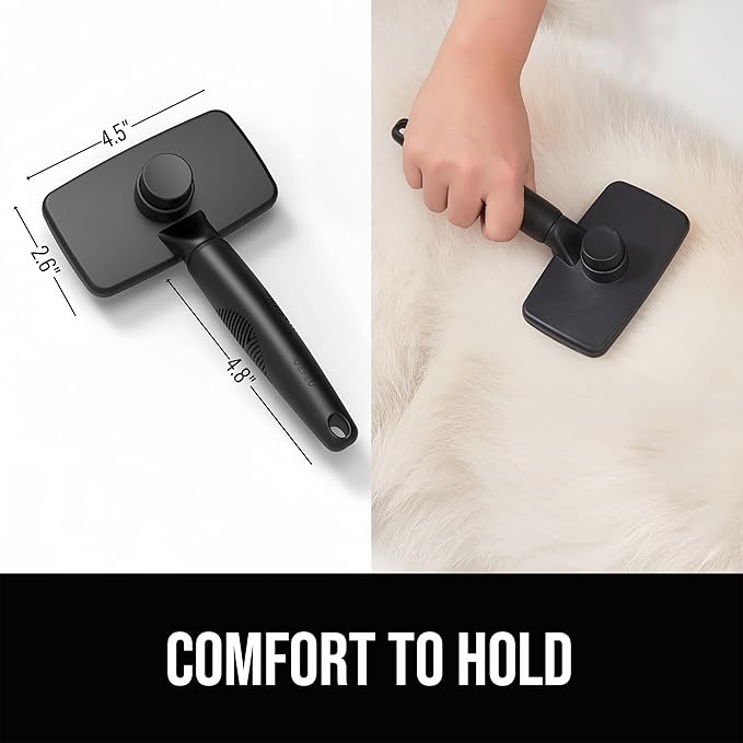 Self Cleaning Slicker Brush for Dogs& Cats, Skin Friendly Grooming Brush for Shedding Long&Short Haired Dogs& Cats, Deshedding Pet Supplies Accessories,Black