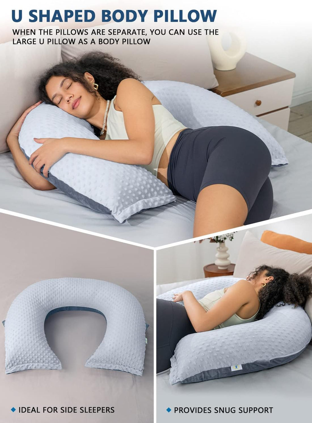 INSEN Reading Pillow, Back Pillow for Sitting in Bed and Couch, Gaming Pillow for Adults, Sit Up Support for Bed, Grey Bubble Velvet