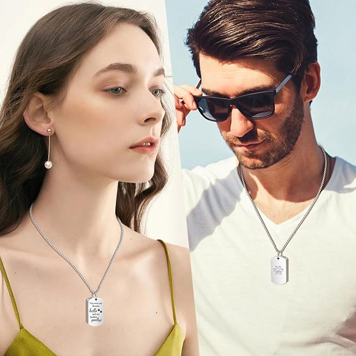 abooxiu Cremation Jewelry for Ashes Urn Necklace for Ashes Memorial Dog Ashes Necklace Cremation Necklace Pet Keepsake Necklace Pawprint Ashes Holde Necklace