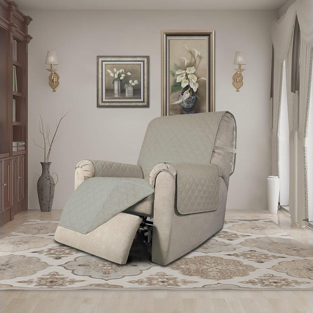 Easy-Going Recliner Chair Slipcover Reversible Sofa Cover Water Resistant Couch Cover Furniture Protector with Elastic Straps for Pets Dog (Recliner, Beige/Beige)