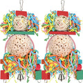 BBjinronjy Bird Toys,2PCS Hanging Natural Soft Sola Ball Beak Chew Shred Forage Toys for Parrots,Cockatiel,Conure,Love Birds,Parakeets,Budgie and Other Small Birds