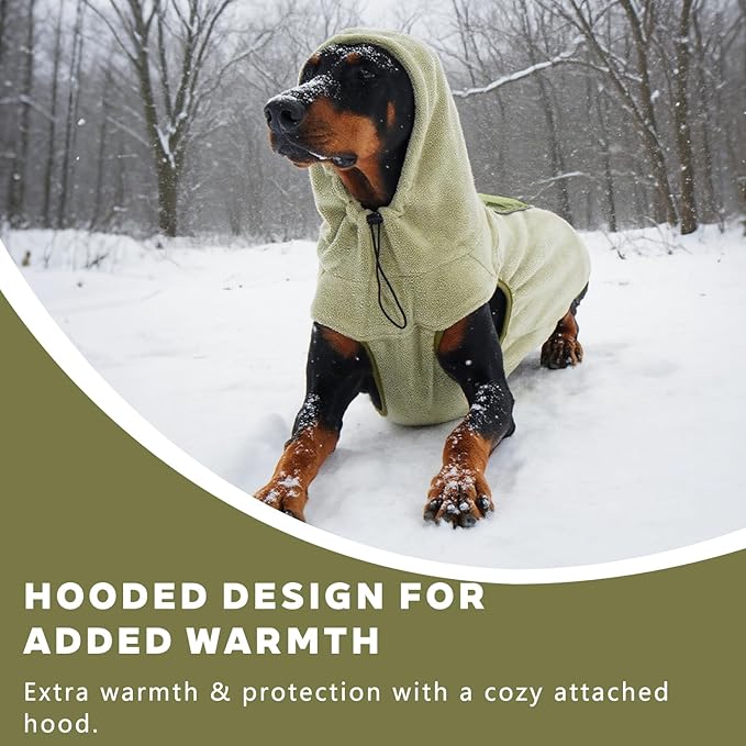 IECOii Small Dog Sweater, Turtleneck Dog Sweatshirt Stretchy Pullover Fleece Sweater for Fall Winter, Reflective Pullover Dogs Hoodie for Small Dogs Girl Boy, Boston Terrier, French Bulldog, Green, M