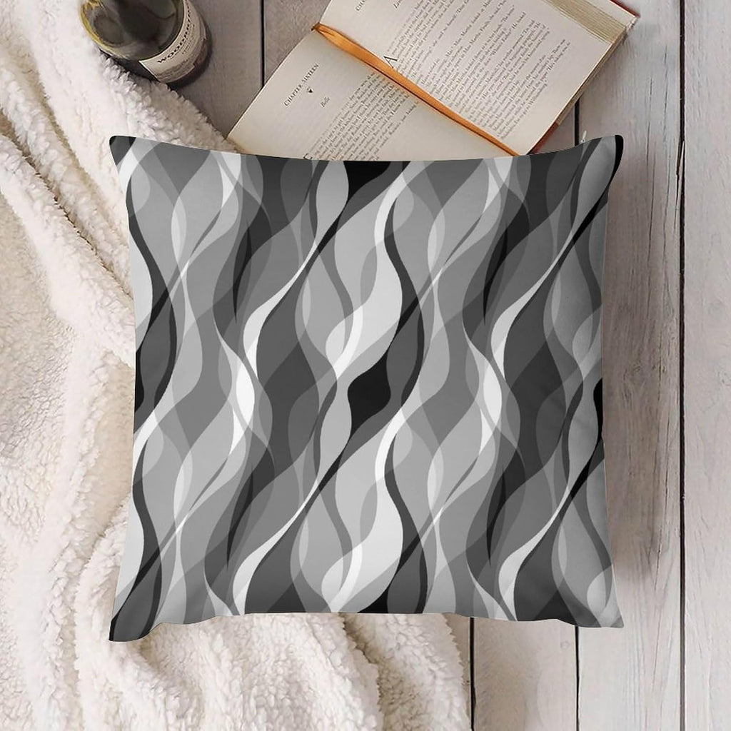 Grey Throw Pillow Covers Modern Abstract Black and Grey Striped Decorations for Bedroom Living Room Farmhouse Sofa Pillows Bed Couch 20x20 Inch