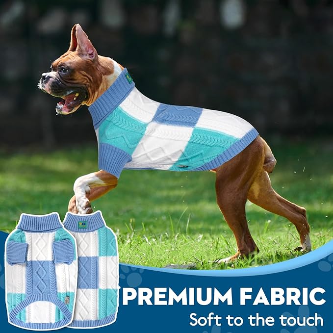 Pet Sweaters,Turtleneck Pullover Dog Sweater,Pet Sweaters for Dogs,Pet Clothes,Pet Clothing,Suitable for All Types of Dogs and Most Seasons (Blue Group,S)