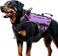 Heavy-Duty Tactical Dog Harness for Large Dogs, No Pull Adjustable Reflective Pet Vest with Molle System, K9 Military-Grade Control for Service Training, Outdoor & 10+ Breeds, Purple Camo, X-Large