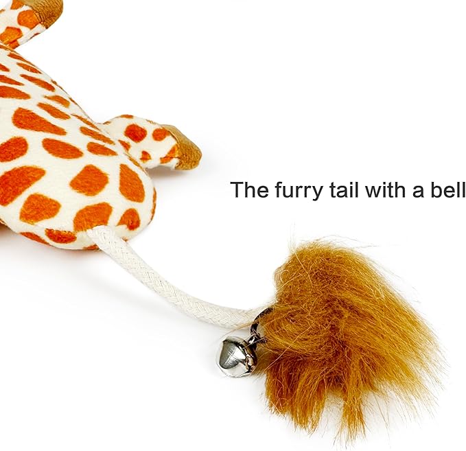 TTcat Catnip Silvervine Matatabi Pillow for Cats & Kittens,Cat Kicker Toy,Crinkle Sound Toy,Large Size Cat Pillow Soothing Plush(Giraffe).