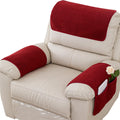 Armrest Cover, Recliner Chair Protector, Furniture Protector Slip, Side Storage Pocket, Stretch Armchair Couch Arm Rest Cover for Recliner, Chair, Sofa (Wine Red,2 Seater(4pcs))