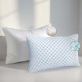 Nestl Cooling Memory Foam Pillow with Down alternative Pillows Combo Set – King Size Set of 2, 1 Soft and 1 Firm, Adjustable for Side, Back or Stomach Sleepers, Breathable Washable Cool Cover, 20”x36”