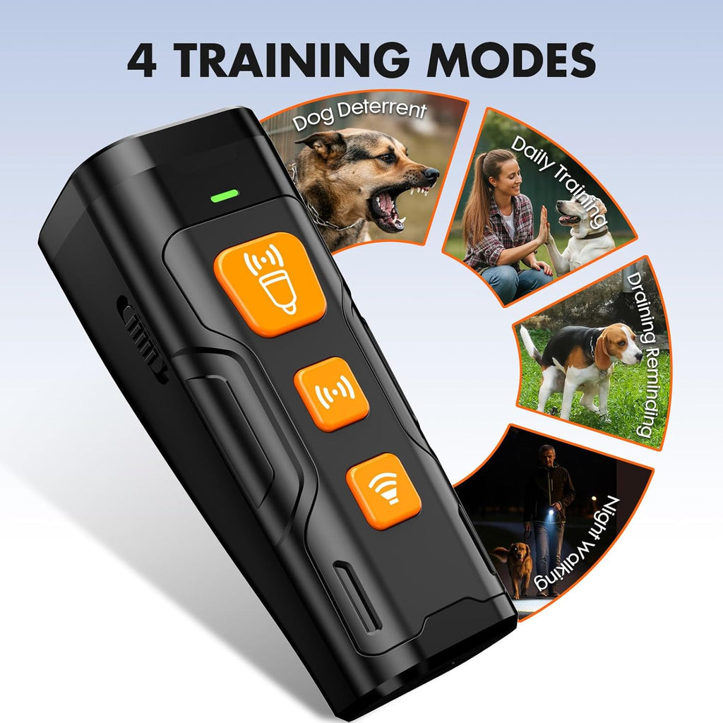 Dog Bark Deterrent Device, 3X Ultrasonic Anti Barking, 6 Training Modes 23 FT Range Barks No More Indoors Outdoors Behavior Correct Safe & Humane Rechargeable Compact Bark Control for Dogs