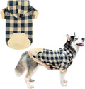 KOOLTAIL Plaid Dog Hoodie Pet Clothes Sweater with Hat and Pocket for Small Medium Large Size Dogs, Soft Winter Warm Dog Cold Weather Coat, Fleece Fall Dog Hooded Sweatshirt for Puppy Cats, Beige XXL