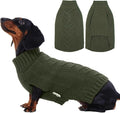 IECOii Large Dog Sweater - Warm Army-Green Sleeveless Pullover for French Bulldog & Other Large Breeds - Winter & Fall Coat