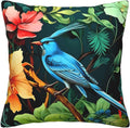 William Morris Bluebird and Flowers Design 18x18 inches Throw Pillow Covers Square Pillowcases Decor for Bed Couch Sofa Living Room Cushion Covers