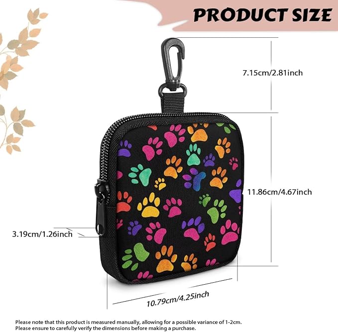 KEIAHUAN Paws Printing Dog Training Treat Pouch Hand Free Puppy Dog Treat Bag with Carabiner, Hands-Free Snack Pouch for Dogs Training, Walks & Outdoor Use