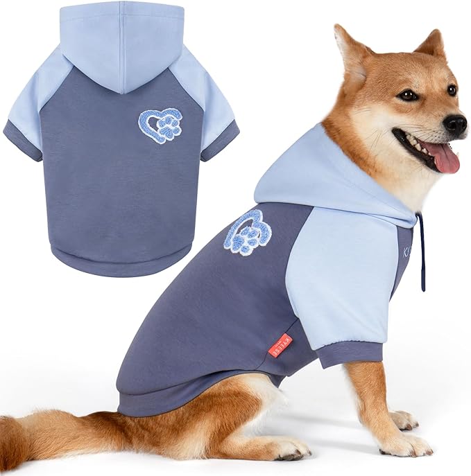 KYEESE Dog Hoodie Stretchy Pet Clothes Cat Coat with Leash Hole Warm Pet Sweatshirt with Drawstring Comfort Cat Sweater Dogs Winter Coat for Cold Weather Soft Dog Clothes for Small Dogs