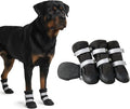 Spark Paws Dog Shoes, Waterproof Dog Boots for Medium to Large Dogs, Non Slip, Breathable Dog Booties and Paw Protectors - 4PCS Doggie Hiking Boots with Reflective Straps - Black - Size 7
