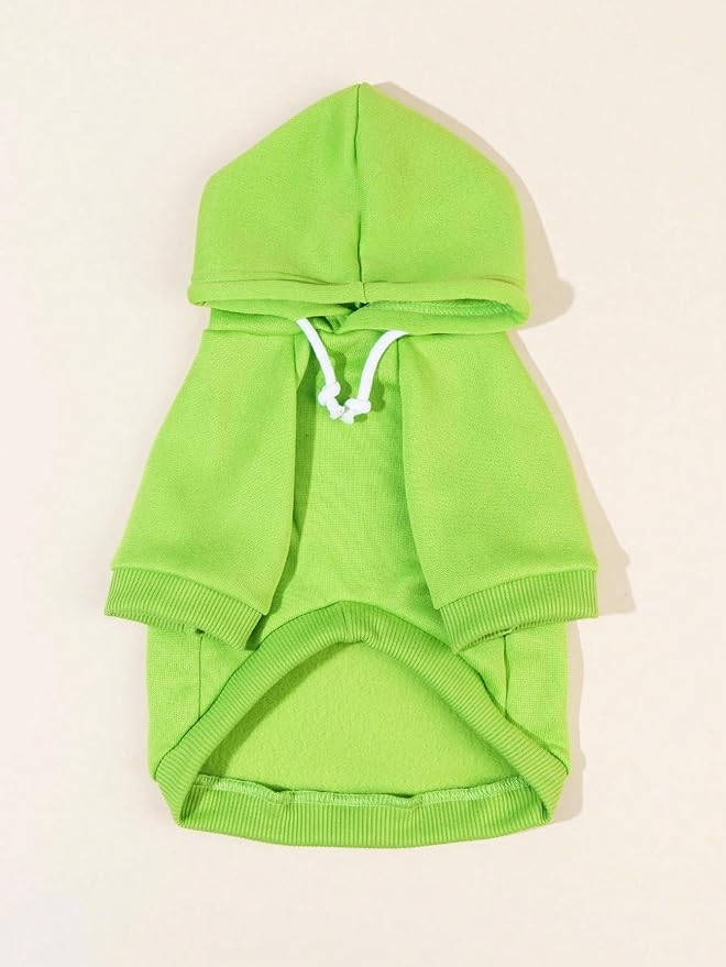 QWINEE Basic Dog Hoodie Sweatshirt Puppy Sweater Warm Cat Costumes Pet Clothes for Chihuahua Puppy Kitten Small Medium Dogs Green Large