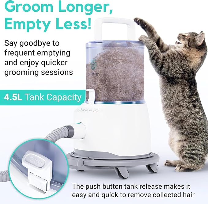 Dog Grooming Vacuum for Shedding, 5-in-1 Pet Grooming Kit with Dog Clippers for Grooming, 14,000Pa Powerful Suction, 4.5L Dust Cup, Quiet Pet Hair Vacuum Cleaner for Cats & Dogs Grooming