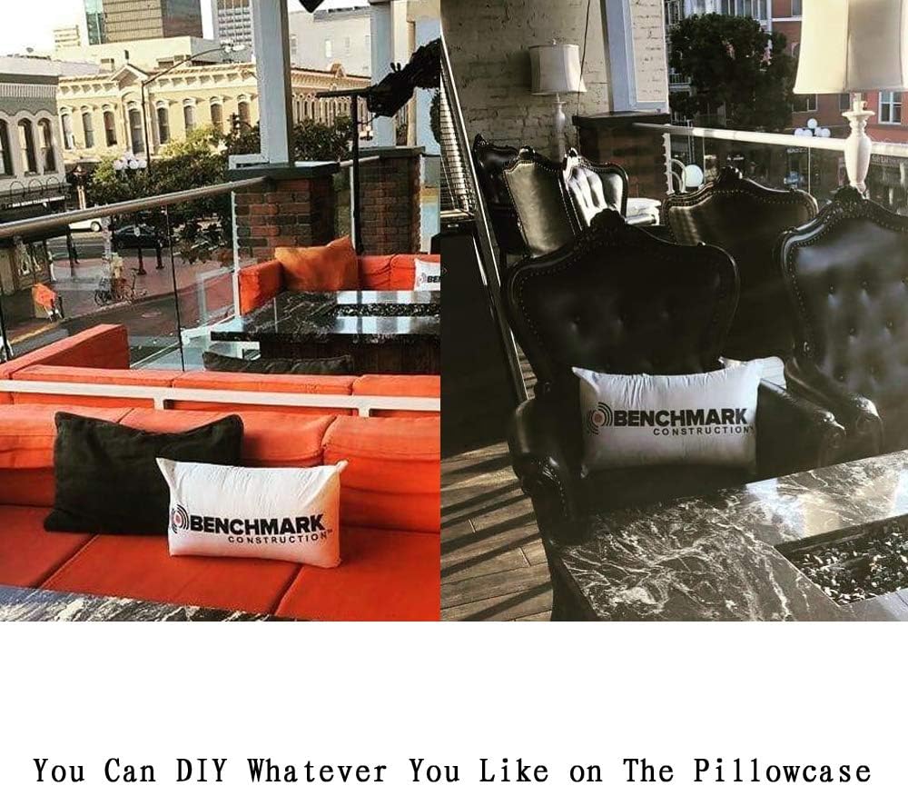 Thmyo 4-Pack 100% Cotton Lumbar Comfortable Solid Decorative Throw Pillow Case Rectangle Cushion Cover DIY Throw Pillowcase for Sofa Bed(Only Covers,Not Pillow Shams)(12x20inch/30x50cm,White)