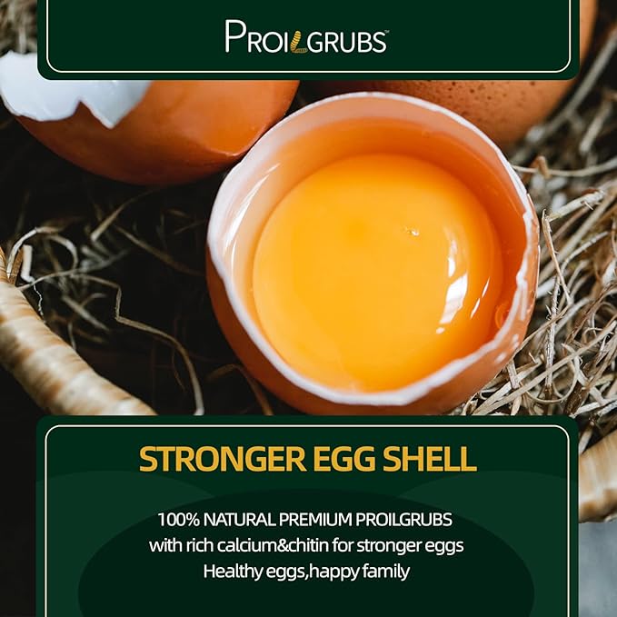 PROILGRUBS 10 LBS - Non-GMO-Dried Worms for Chickens All Natural Dried Black Soldier Fly Larvae Treats, High Protein Worms for Chickens, Hens, Birds...