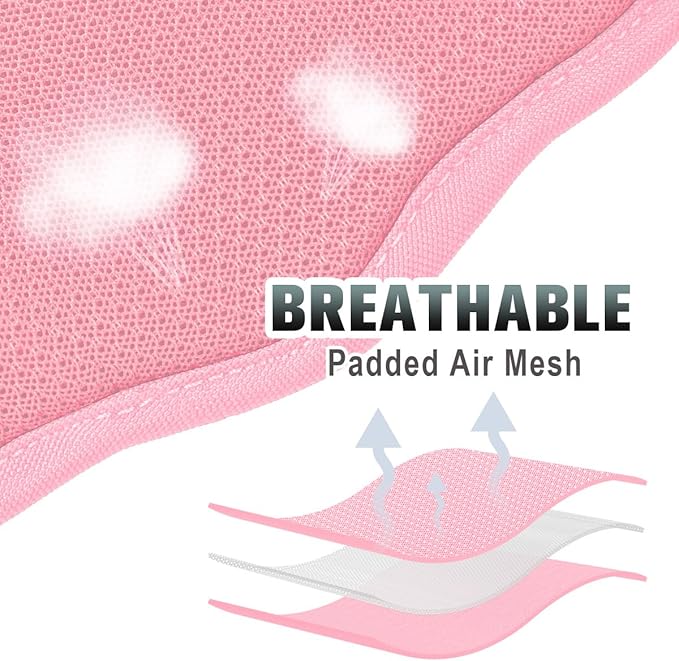 BARKBAY No Pull Dog Harness Large Reflective Dog Harness with Front Clip and Easy Control Handle for Walking Training Running with ID tag Pocket(Baby Pink & Sunlight,S)