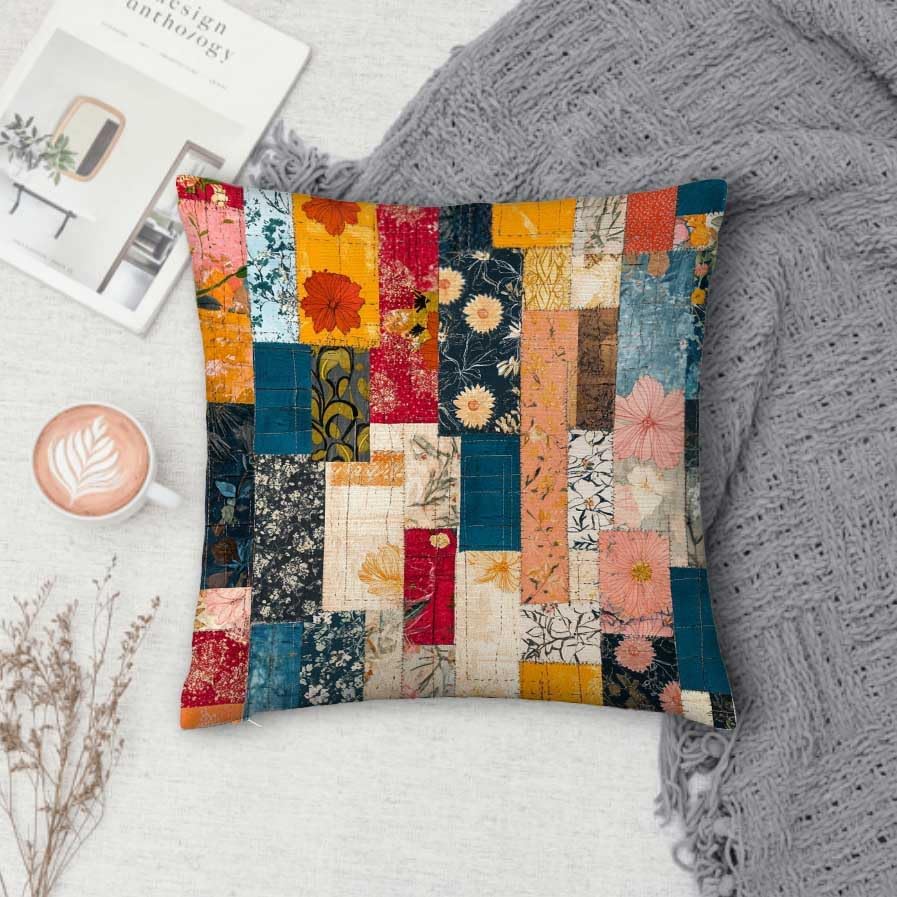 Throw Pillow Covers 18x18 Set of 2, Botanical Prints Cushion Covers, Decorative Square Pillowcases for Couch, Bedroom, Living Room