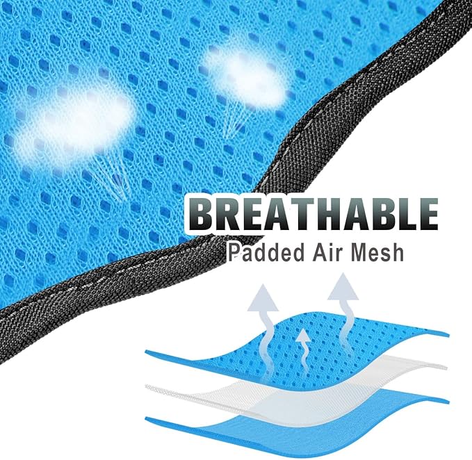 BARKBAY No Pull Dog Harness Large Reflective Dog Harness with Front Clip and Easy Control Handle for Walking Training Running with ID tag Pocket(Blue/Black,XL)