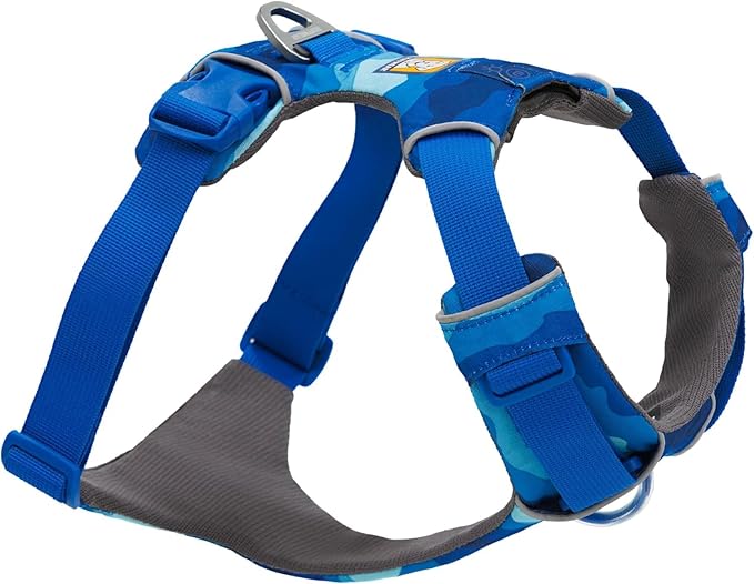Ruffwear, Front Range Dog Harness, Reflective Soft Padded Everyday Harness with Dual Leash Clips, Adjustable and Lightweight Fit for Training or Walking for All Dogs, Coastal Mountains, Medium