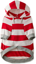 Rocky – The Orginal Lightweight Hooded TEE 100% Organic Cotton Dog Hoodie Pet Coat Sweater for Small, Medium, Large Dogs, Red Bold Stripe, XX-Small (4-7 lbs)