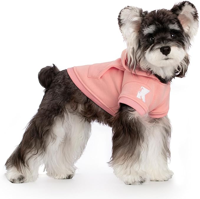 Koneseve Dog Hoodie - Fleece Warm Sweater with Pocket, Soft Clothes for Daily Wear, Basic Hooded Sweatshirts, Winter Coat Clothing, Comfort Tee Shirt Fit for All Breeds Pet - Pink - 3XL